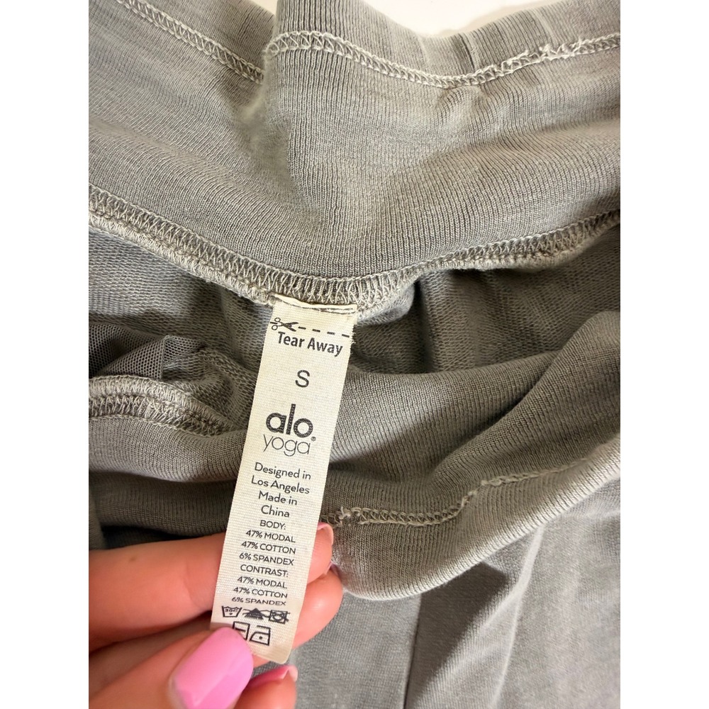 Alo Yoga Cargo Jogger Pants Women Small Gray Excellent Washed Utility Sweatpants - Picture 5 of 9